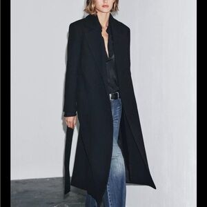 Zara ZW Collection Wool Blend Belted Coat XS